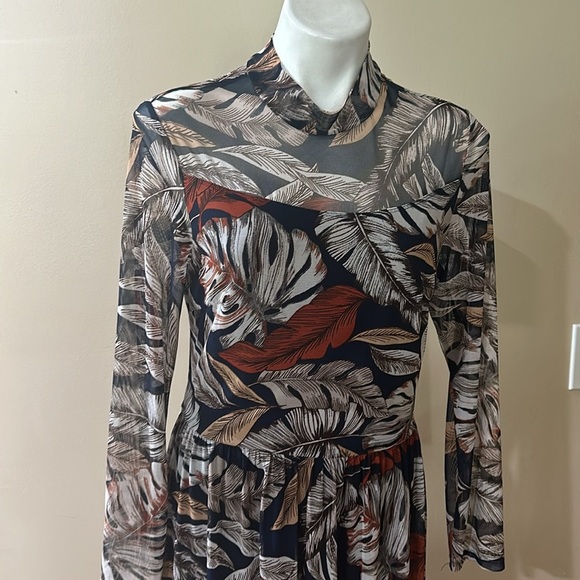 Kate and Lily Brown and Gray Long Sleeve Sundress - Picture 3 of 7